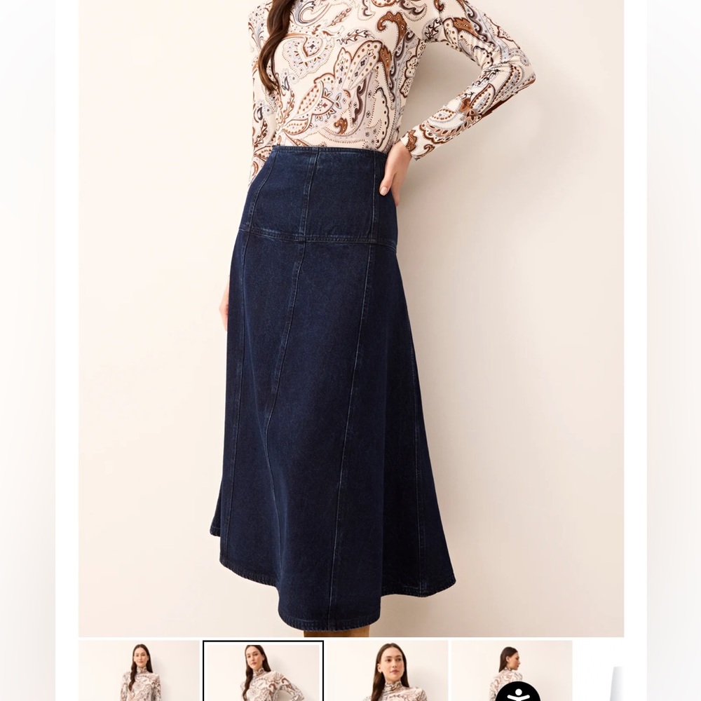 Marie Oliver Yuko Skirt dark wash denim size 4 NWT retails for $250